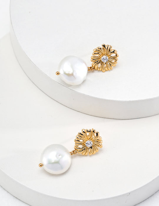 Celestial Blossom Pearl Earrings