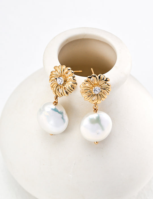 Celestial Blossom Pearl Earrings