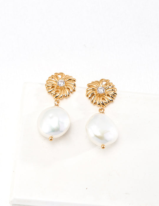 Celestial Blossom Pearl Earrings