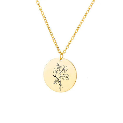 Lamoonla - Blooming Wishes: Personalized Birthday Flower Necklace - Gold